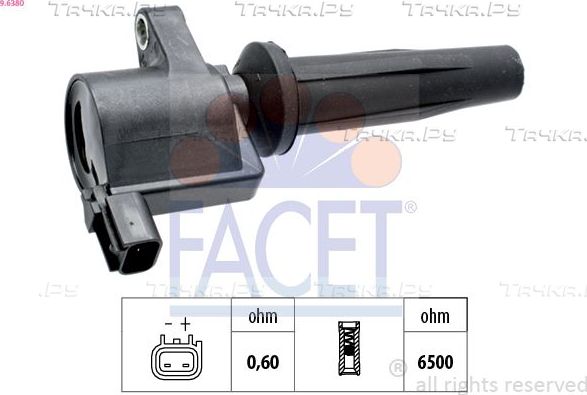 Катушка зажигания Facet OE Equivalent для Ford Mondeo IV 2007-2015. Артикул 9.6380