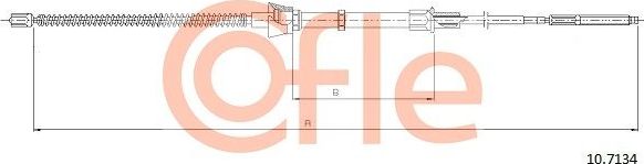 Трос ручника (тросик ручного тормоза) Cofle. Артикул 92.10.7134