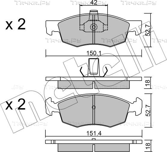 Тормозные колодки Metelli. Артикул 22-0274-2