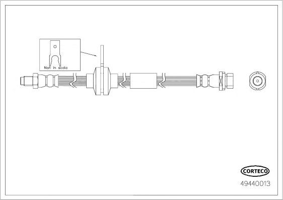 Тормозной шланг Corteco (EPDM (Этилен-пропиленовый каучук)). Артикул 49440013