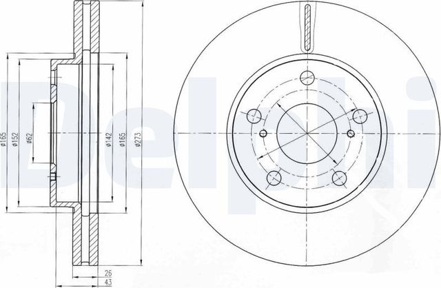 Тормозной диск Delphi. Артикул BG4234