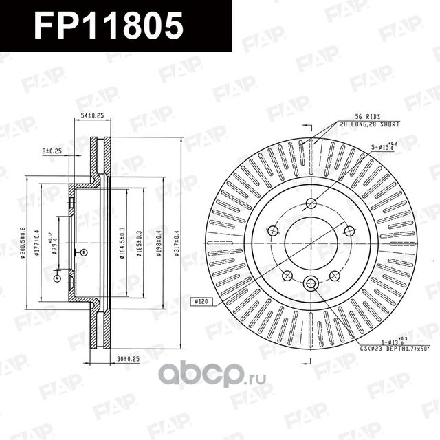 Тормозной диск FP11805 (FAP). Артикул FP11805