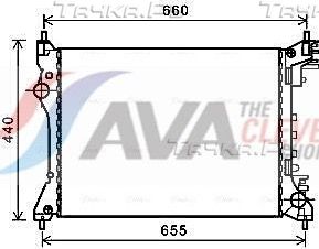 Радиатор охлаждения двигателя AVA. Артикул ALA2117