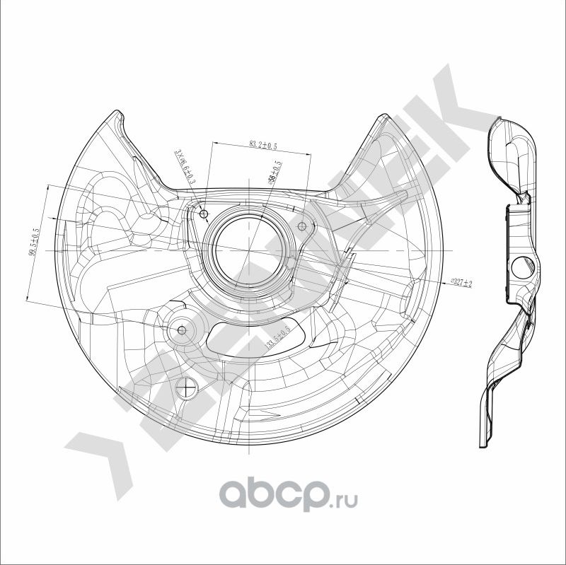 Защита тормозного диска передняя левая MERCEDES W202 93-00 W210 95-02 (Zennek). Артикул DCD0081