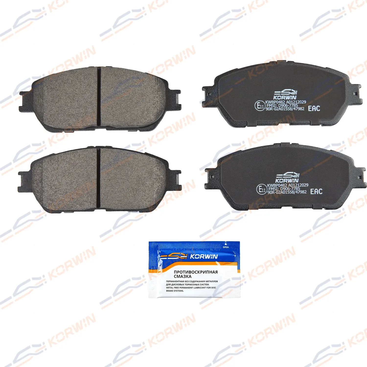 Колодки тормозные перед. Toyota Camry (V30) 01-06/Alphard (H1_) 03-/Estima 00 (Korwin). Артикул KWBP0482