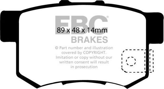 Тормозные колодки EBC Brakes задние для MG ZR 2001-2005. Артикул DP41193R