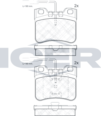 Тормозные колодки Icer. Артикул 180788