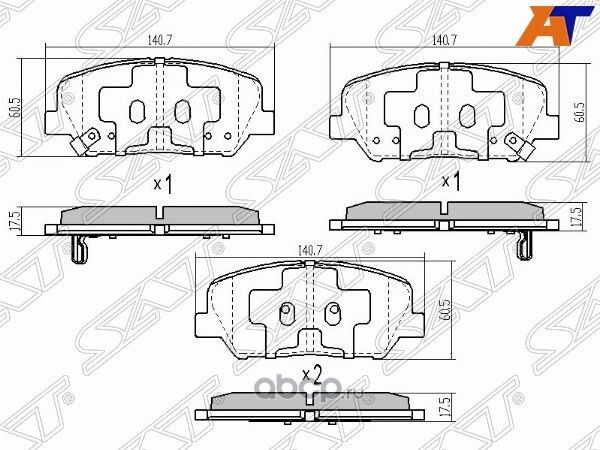 Колодки тормозные перед HYUNDAI I30 12-KIA CEED 1 (SAT). Артикул ST58101A6A20