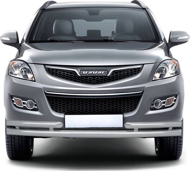 Защита PT Group переднего бампера двойная с углами d=63/51 мм ШАГРЕНЬ (ППК) для Haval H5 2020-2021. Артикул HVH330202