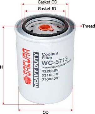 Фильтр охлаждающей жидкости Sakura. Артикул WC-5713