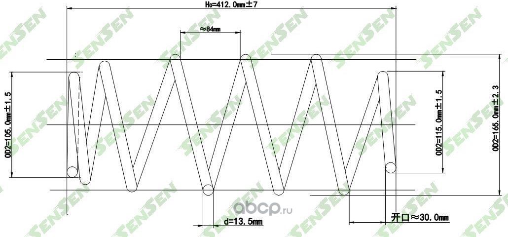 SCP10123_Пружина подвески передней Peugeot Partner Tepee/ Citroen Berlingo, C4 P (Sensen). Артикул SCP10123