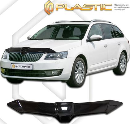 Дефлектор СА Пластик для капота (Classic черный) Skoda Octavia Combi 2013-2024. Артикул 2010010110222