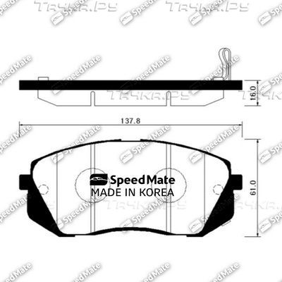 Тормозные колодки SpeedMate. Артикул SM-BPH037