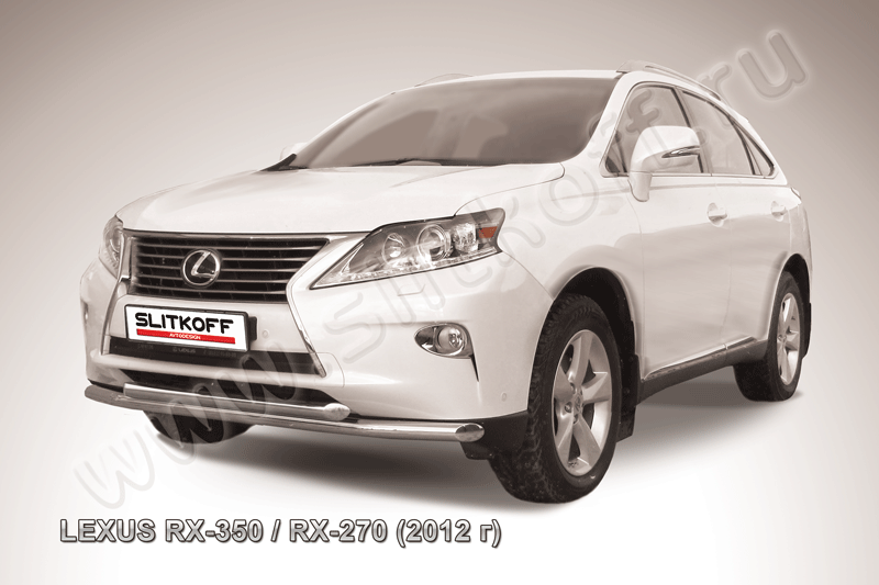 Защита Slitkoff переднего бампера d57/57 двойная для Lexus RX 350/270 2012-2026. Артикул LRX35-12.003