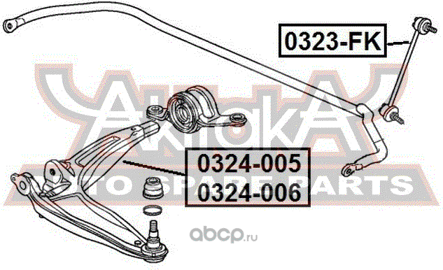 Поперечный рычаг передней подвески Asva. Артикул 0324-006