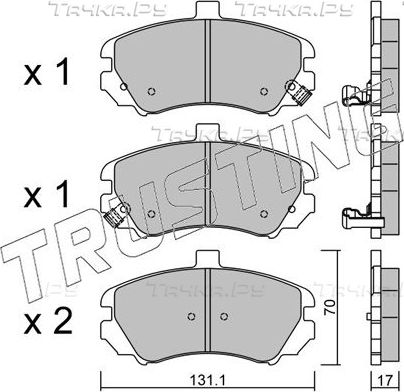 Тормозные колодки Trusting передние для Hyundai Elantra III (XD) 2003-2006. Артикул 901.0