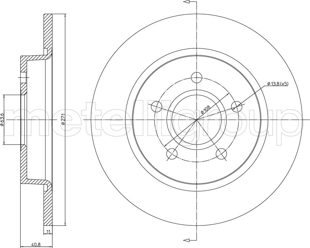 Тормозной диск Metelli. Артикул 23-1242C