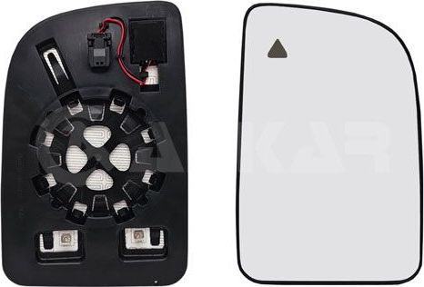 Зеркальное стекло бокового зеркала Alkar правое для Mercedes-Benz Sprinter 907, 910 2018-2026. Артикул 6436021