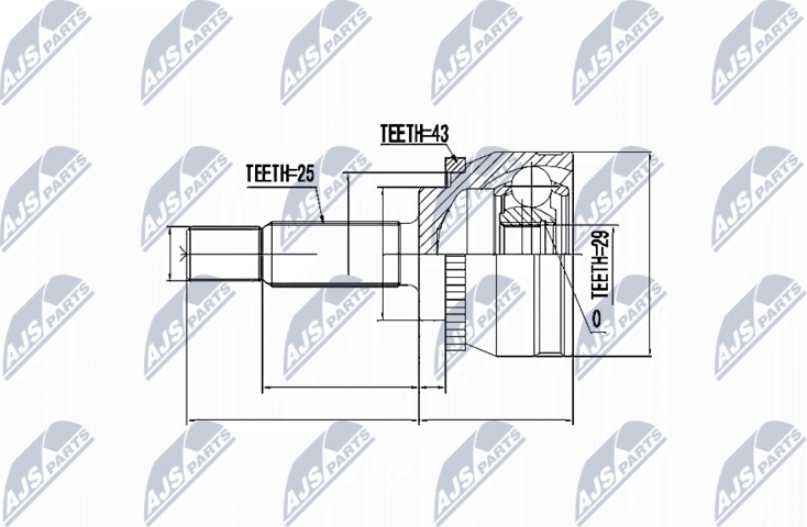 Шрус наружный (граната) NTY. Артикул NPZ-MS-029