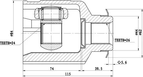 ШРУС ВНУТРЕННИЙ HYUNDAI IX35, TUCSON 10MY (09-15), - R (Zikmar). Артикул Z87811R