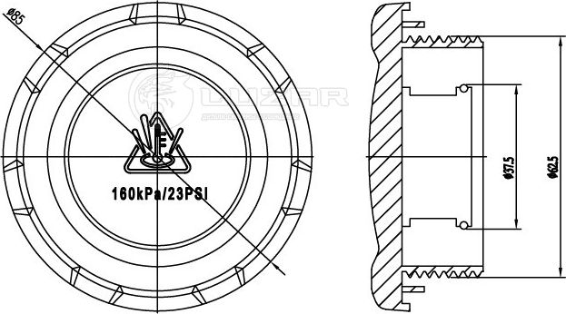 крышка (пробка) расширительного бачка LUZAR для а/м VW Tiguan (16-)/Skoda Octavi Luzar (полимерный материал). Артикул LL 1851