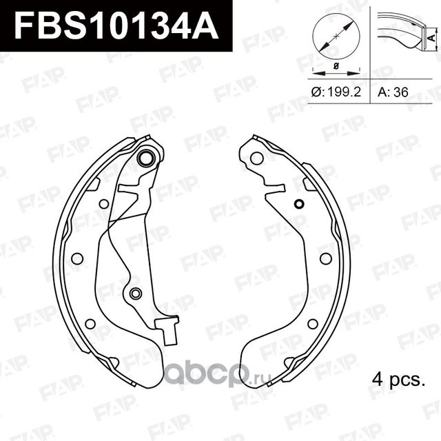 Тормозные колодки барабанные (FAP). Артикул FBS10134A
