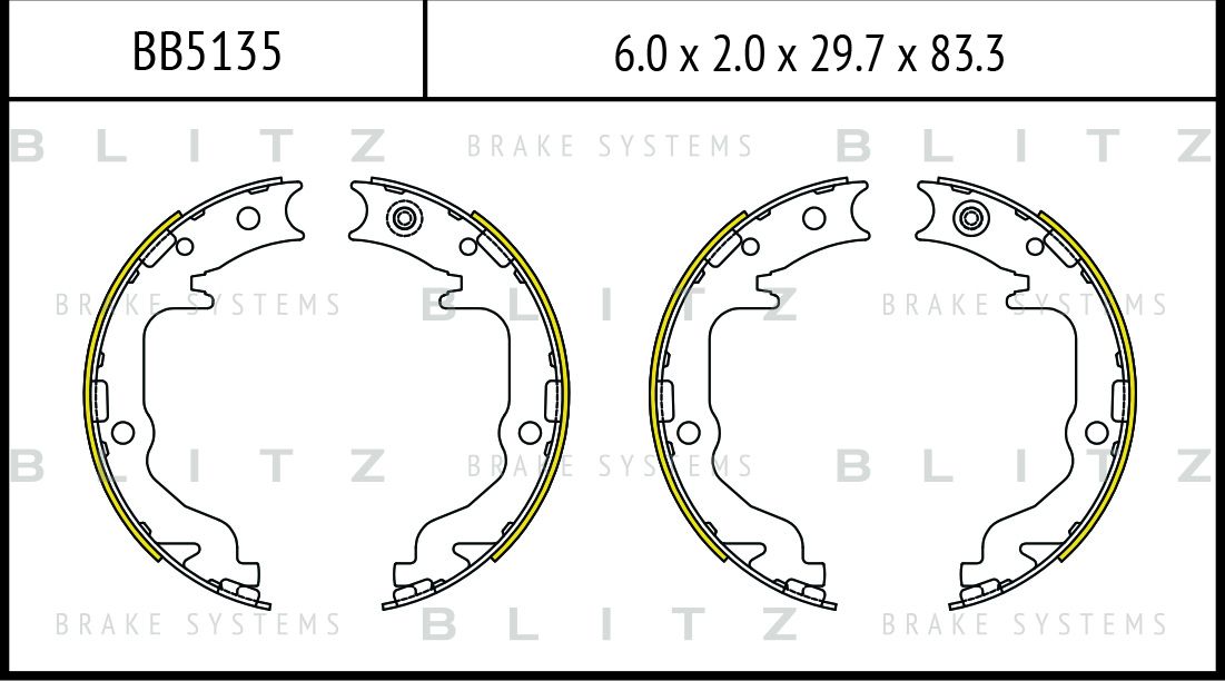 Колодки тормозные барабанные (Blitz). Артикул BB5135