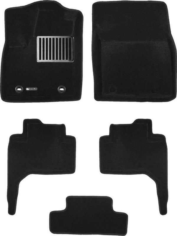 Коврики текстильные Euromat 3D Lux (с крепежом) для салона Toyota Land Cruiser 300 2021-2026. Артикул EM3D-005109