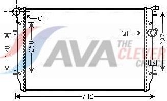 Радиатор охлаждения двигателя AVA. Артикул VNA2287