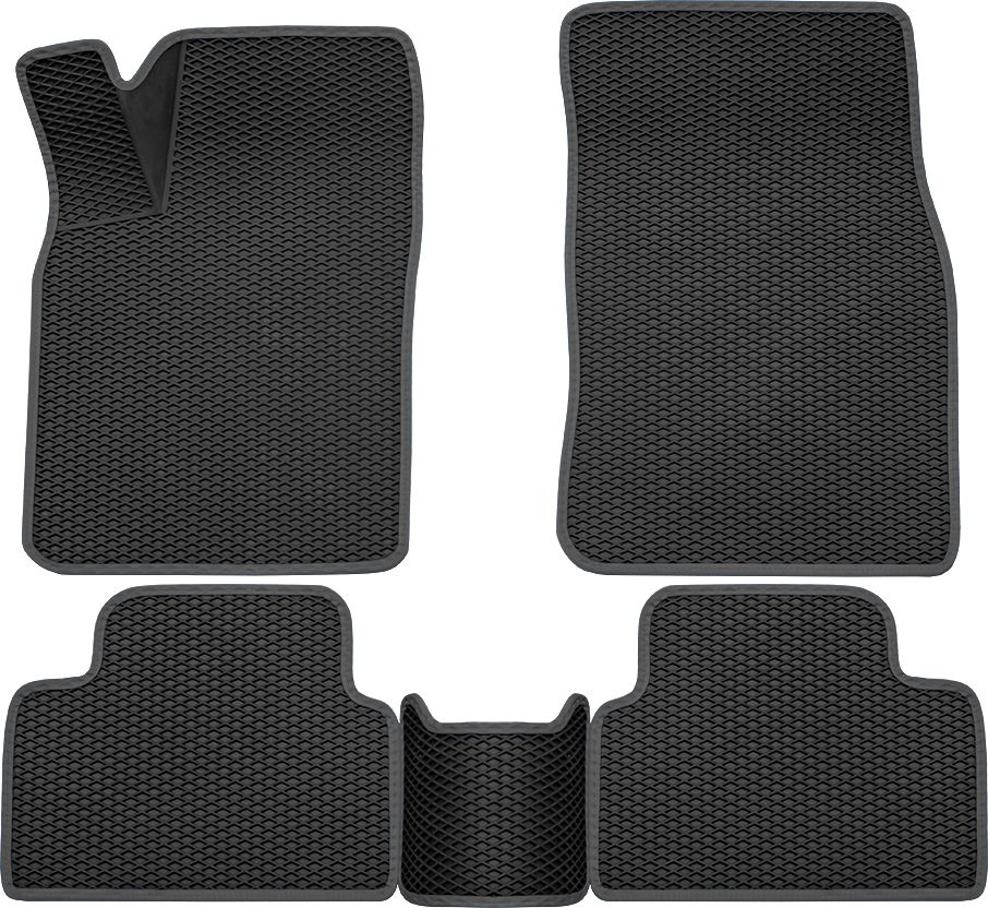 Коврики Rezkon 3D EVA ромб резиновые для салона Nissan Qashqai II 2014-2026 Серый кант. Артикул 9225020202