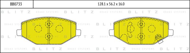 Колодки тормозные дисковые (Blitz). Артикул BB0733