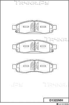 Тормозные колодки MK Kashiyama. Артикул D1325MH