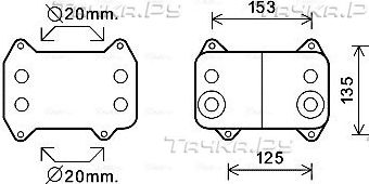 Радиатор масляный (маслоохладитель) для двигателя AVA. Артикул DF3054