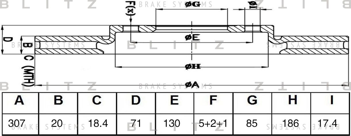 Диск тормозной SSANG YONG KYRON 05- задн.вент. (Blitz). Артикул BS0471