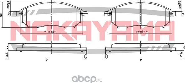 Колодки тормозные (Nakayama). Артикул P0180NY
