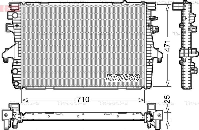 Радиатор охлаждения двигателя Denso для Volkswagen Transporter T5 2003-2015. Артикул DRM32039