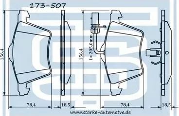 Колодки тормозные передние (Starke). Артикул 173507