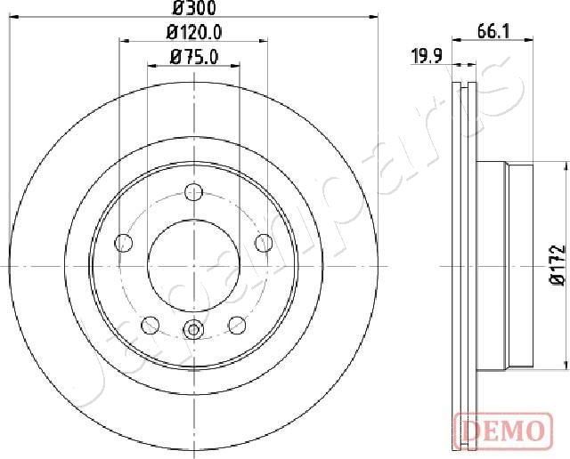 Тормозной диск Japanparts задний для BMW 1 II (F20/F21) 2011-2019. Артикул DP-0101C
