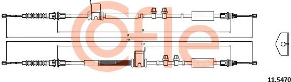 Трос ручника (тросик ручного тормоза) Cofle. Артикул 92.11.5470