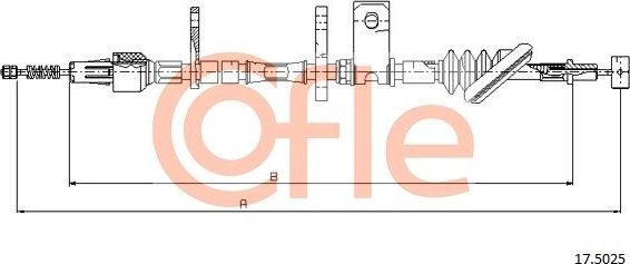 Трос ручника (тросик ручного тормоза) Cofle задний левый для Suzuki Vitara I 1988-1999. Артикул 92.17.5025