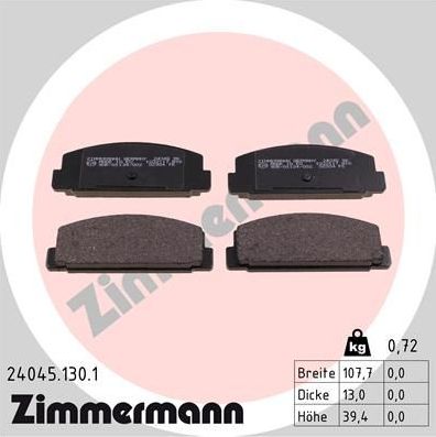 Тормозные колодки Zimmermann. Артикул 24045.130.1