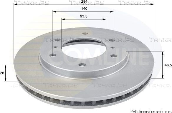 Тормозной диск Comline COATED передний для Mitsubishi Pajero Sport II 2008-2016. Артикул ADC0378V