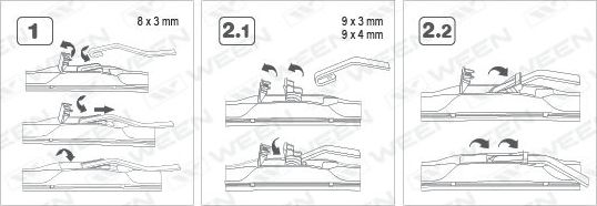 Щетка стеклоочистителя (дворник) WEEN передняя левая (водительская) для Mazda 121 II 1990-1996. Артикул 100-5020