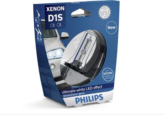 D1S 85V-35W (PK32d-2)  5000K WhiteVision gen 2 (Philips) Philips Xenon WhiteVision gen2. Артикул 85415WHV2S1