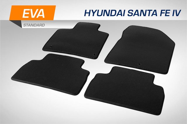 Коврики AutoFlex EVA (ЭВА, ЕВА) Standart для салона Hyundai Santa Fe IV поколение (5 мест) 2018-2021. Артикул 6230401