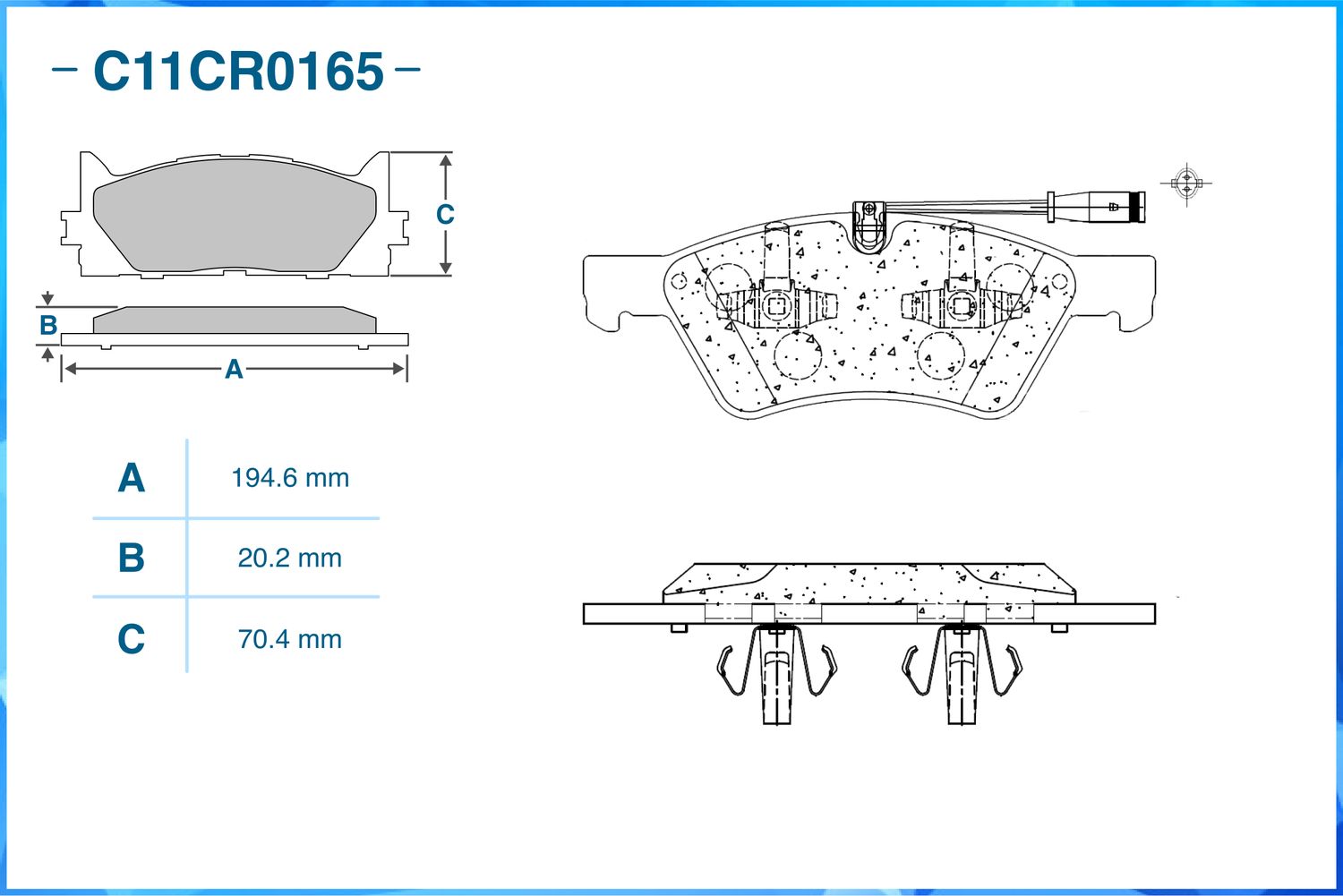 Колодки тормозные передние (Low Metallic) (Cworks). Артикул C11CR0165