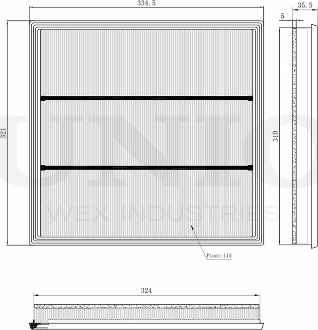 Фильтр воздушный (Unio). Артикул FLT-10022