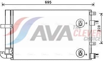 Радиатор кондиционера (конденсатор) AVA (алюминий). Артикул JR5050D