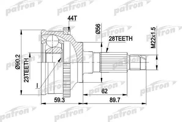 Шрус наружный (граната) Patron. Артикул PCV1335