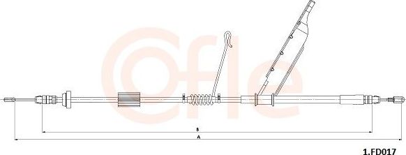 Трос ручника (тросик ручного тормоза) Cofle. Артикул 92.1.FD017